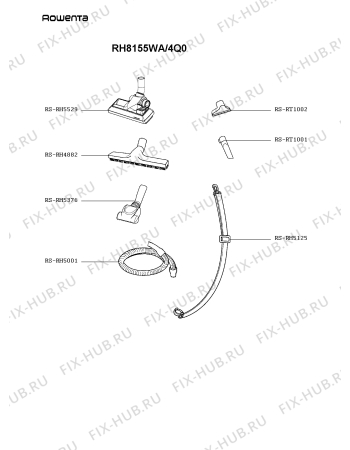 Взрыв-схема пылесоса Rowenta RH8155WA/4Q0 - Схема узла 7P005623.9P2