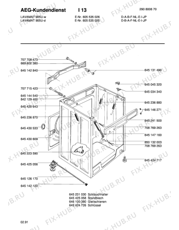 Взрыв-схема стиральной машины Aeg LAV905U D - Схема узла Housing 001