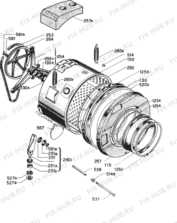 Взрыв-схема стиральной машины Zanussi ZWD1000JX - Схема узла Functional parts 267