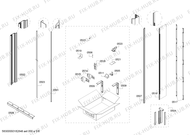 Схема №4 RF461301 с изображением Силовой модуль для холодильника Bosch 00749551