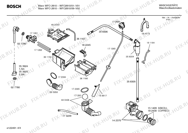 Схема №3 WFO2810 Maxx WFO 2810 с изображением Инструкция по установке и эксплуатации для стиральной машины Bosch 00589361
