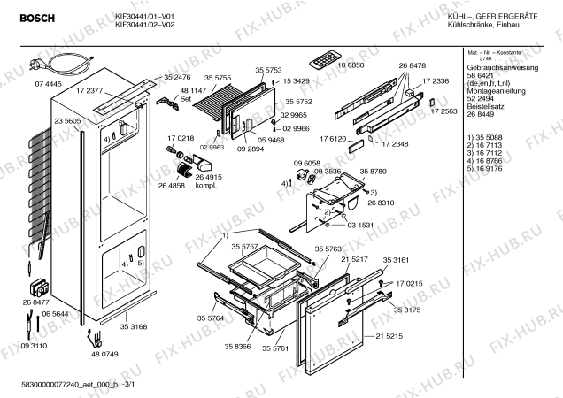 Схема №2 KIF30441 с изображением Рамка для холодильной камеры Bosch 00434398
