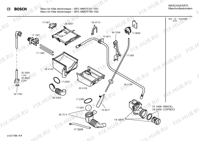 Схема №1 WFL186KFF Maxx for Kids electronique с изображением Инструкция по установке и эксплуатации для стиральной машины Bosch 00526937