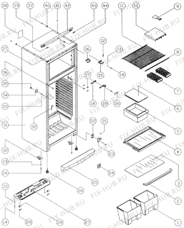 Взрыв-схема холодильника Ariston ETDF450XTCTR (F015235) - Схема узла