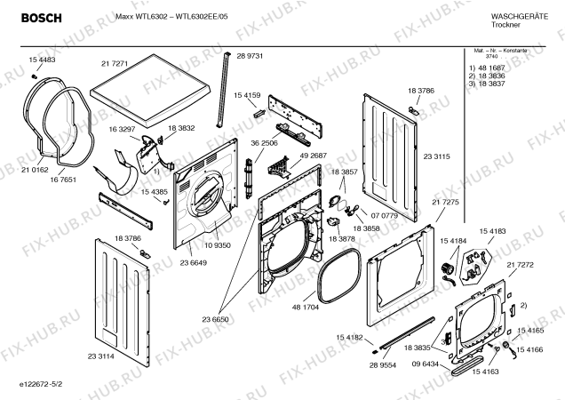 Схема №3 WTL6302EE Maxx WTL6302 с изображением Инструкция по установке и эксплуатации для сушильной машины Bosch 00585754