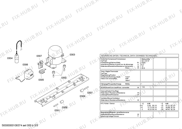 Взрыв-схема холодильника Bosch GSV34431FF - Схема узла 03