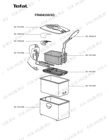 Схема №1 FR404330/3Q с изображением Сосуд для тостера (фритюрницы) Tefal SS-991987
