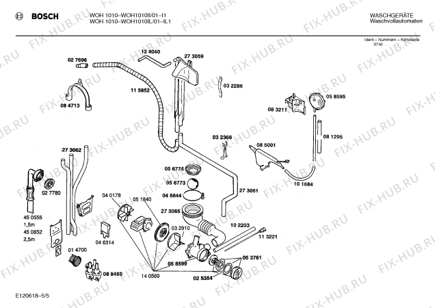 Взрыв-схема стиральной машины Bosch WOH1010IL, WOH1010 - Схема узла 05