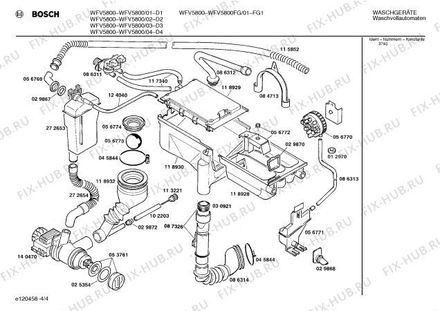 Взрыв-схема стиральной машины Bosch WFV5800 - Схема узла 04