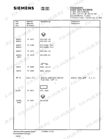 Схема №26 FM5628 с изображением Интегрированный контур для видеоэлектроники Siemens 00733650