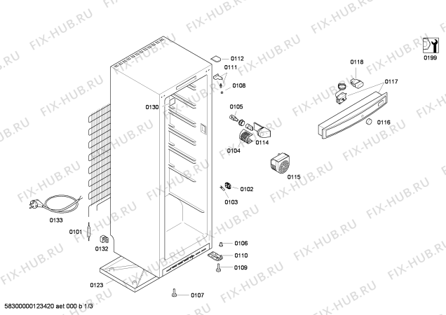 Схема №2 4FC16L50 с изображением Дверь для холодильной камеры Bosch 00245627