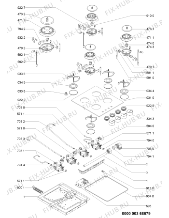 Схема №1 HB 463 B 901.234.88 с изображением Шланг для плиты (духовки) Whirlpool 481231038911