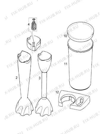 Взрыв-схема блендера (миксера) BRAUN Multiquick professional - Схема узла 2