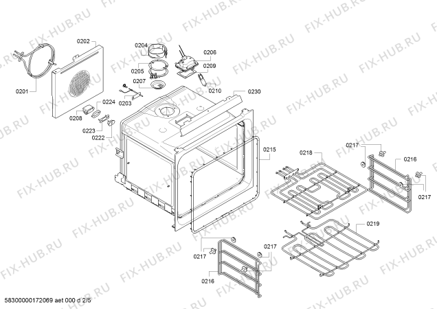 Схема №1 BOP220101 с изображением Модуль управления, запрограммированный для духового шкафа Bosch 12020054