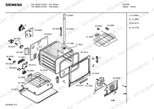 Схема №2 HL54645EU с изображением Панель для духового шкафа Siemens 00354037