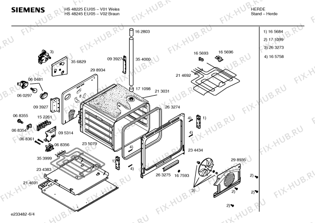 Схема №2 HL58247EU с изображением Кнопка для плиты (духовки) Siemens 00171162