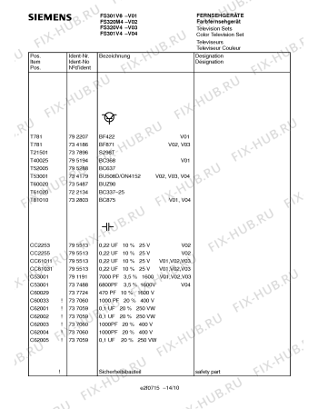 Схема №10 FS321M4 с изображением Модуль платы кинескопа для телевизора Siemens 00759781