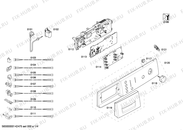 Схема №3 WM12E170EP с изображением Силовой модуль для стиралки Bosch 00662293