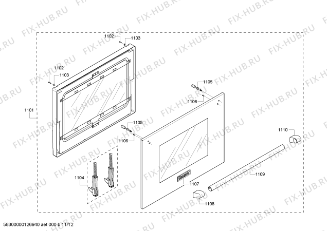 Схема №6 PRD484EEHC с изображением Коллектор для плиты (духовки) Bosch 00479525