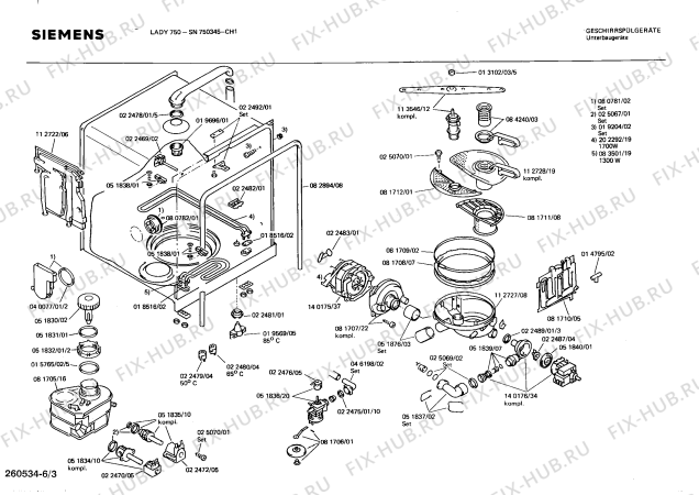 Схема №2 SN7513 с изображением Переключатель для посудомоечной машины Siemens 00054954