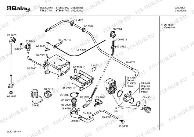 Взрыв-схема стиральной машины Balay 3TS8247 TS8247 IRIS - Схема узла 04