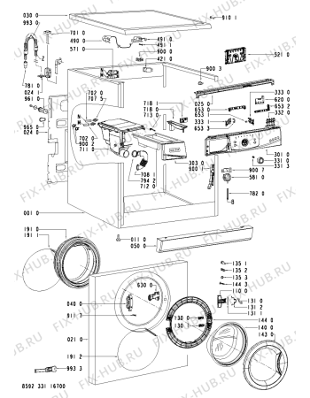 Схема №1 MWM 5512 A 7172.047 с изображением Обшивка для стиральной машины Whirlpool 481245311101