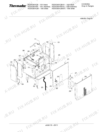 Схема №6 RDDS30VRS с изображением Цоколь для электропечи Bosch 00142684