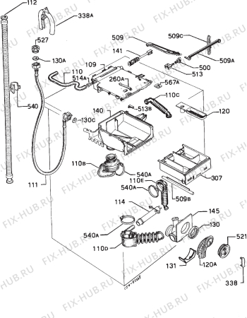 Взрыв-схема стиральной машины Electrolux WH280 - Схема узла Hydraulic System 272