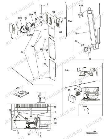 Взрыв-схема холодильника Husqvarna Electrolux QR2582K - Схема узла C10 Cold, users manual