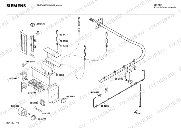 Взрыв-схема плиты (духовки) Siemens HM34020II - Схема узла 04