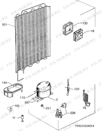 Взрыв-схема холодильника Electrolux IK280010ZL - Схема узла Cooling system 017