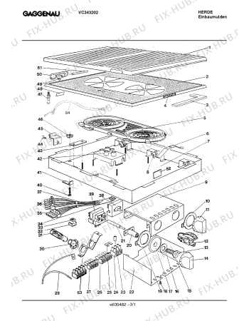 Схема №3 VC343202 с изображением Распределительный ящик для духового шкафа Bosch 00291498