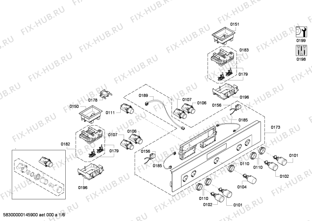 Схема №4 P1HEB79751 с изображением Модуль управления, запрограммированный для духового шкафа Bosch 00700044