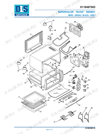Схема №1 BS28GV NERO & GRIGIO с изображением Регулятор для плиты (духовки) DELONGHI 5918121100