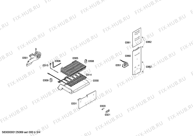 Взрыв-схема холодильника Bosch KGN36A01ES - Схема узла 03