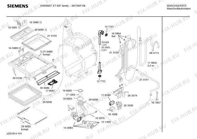 Схема №1 WXT85F XT85F Family с изображением Инструкция по эксплуатации для стиралки Siemens 00527959