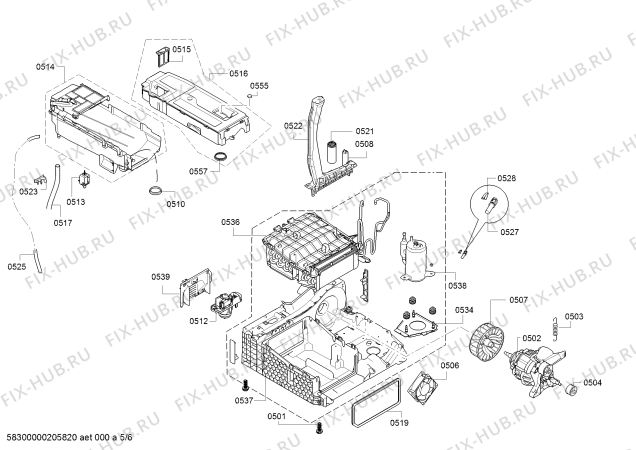 Взрыв-схема сушильной машины Bosch WTW85468II selfCleaning Condenser - Схема узла 05