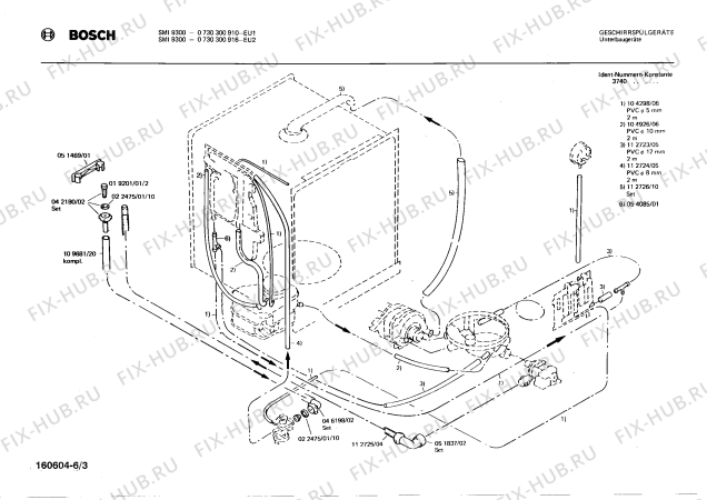 Взрыв-схема посудомоечной машины Bosch 0730300916 SMI9300 - Схема узла 03