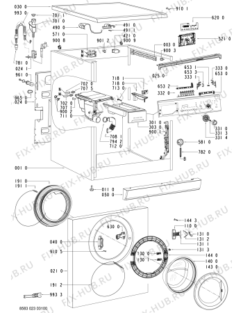 Схема №2 WA PL 962 BW с изображением Блок управления для стиралки Whirlpool 480111104477