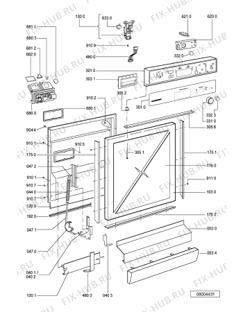 Схема №1 DW 681 ES SS с изображением Панель для посудомоечной машины Whirlpool 481246038175