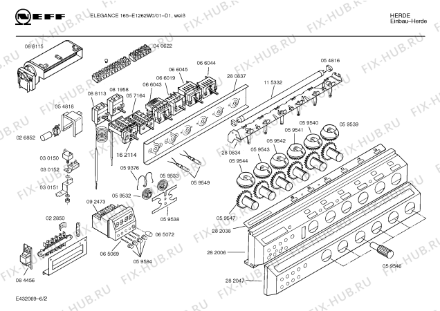 Схема №5 E1252W1 ELEGANCE 155 с изображением Кнопка для электропечи Bosch 00059584