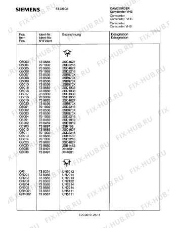 Схема №10 FA229G4 с изображением Инструкция по эксплуатации для видеоаппаратуры Siemens 00530705