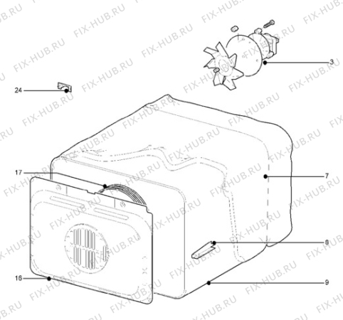 Взрыв-схема плиты (духовки) Zanussi ZCE7300W ED.2 - Схема узла Oven