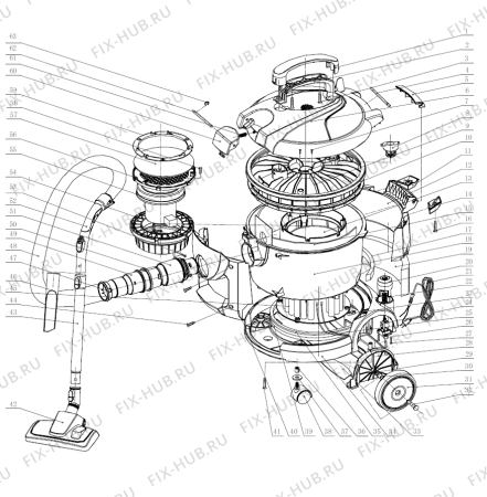 Схема №1 VCK1501PRO (245493, VC-CD2001) с изображением Труба для мини-пылесоса Gorenje 252254