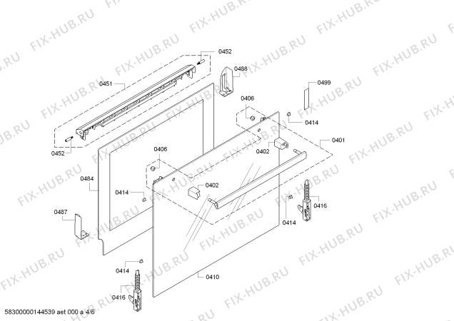 Взрыв-схема плиты (духовки) Bosch HBA20B050 - Схема узла 04