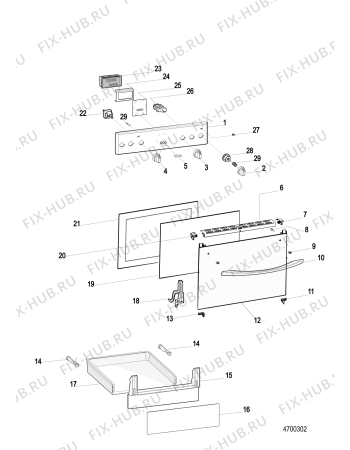 Взрыв-схема плиты (духовки) Whirlpool WS5G8CHWE (F156479) - Схема узла