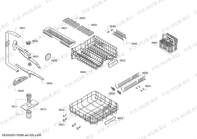 Взрыв-схема посудомоечной машины Siemens SN56M530AU, Made in Germany - Схема узла 06