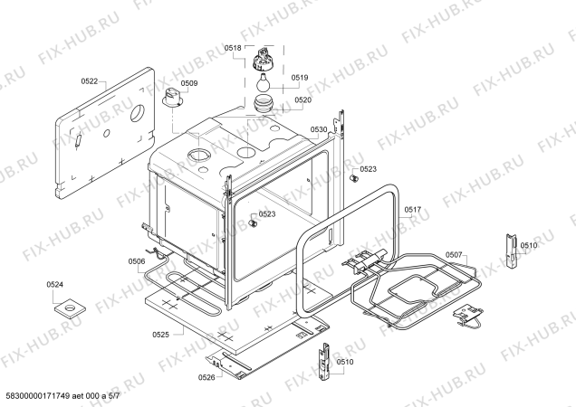 Схема №4 HGD74W255N с изображением Столешница для плиты (духовки) Bosch 00711979