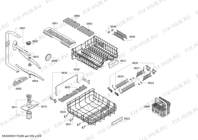 Взрыв-схема посудомоечной машины Siemens SN68M046EU, Extraklasse - Схема узла 06