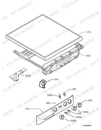 Взрыв-схема стиральной машины Rex Electrolux RD834 - Схема узла Command panel 037